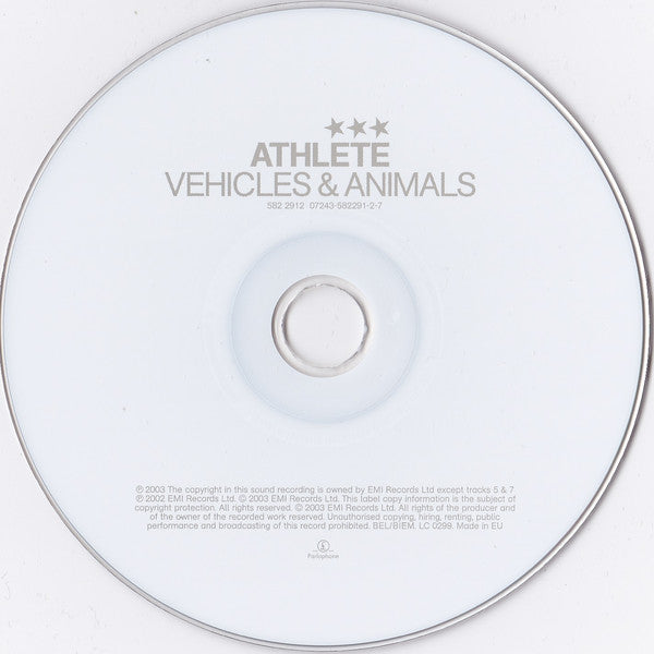 Athlete : Vehicles & Animals (CD, Album)
