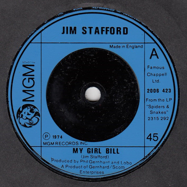 Jim Stafford : My Girl Bill (7", Single)