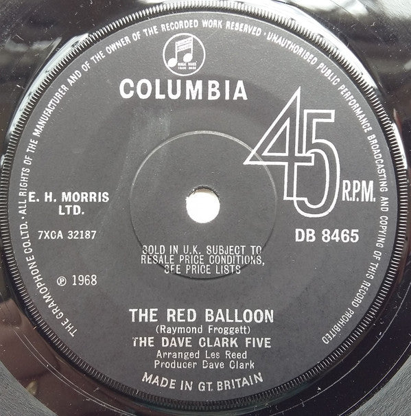 The Dave Clark Five : The Red Balloon (7", Single, Sol)