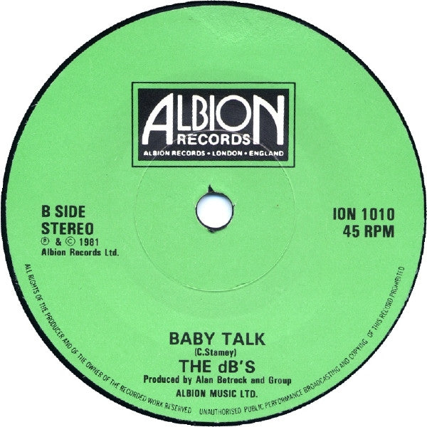 The dB's : Big Brown Eyes / Baby Talk (7", Single)