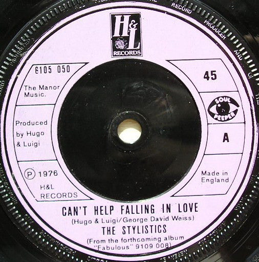 The Stylistics : Can't Help Falling In Love (7", Single, Sol)