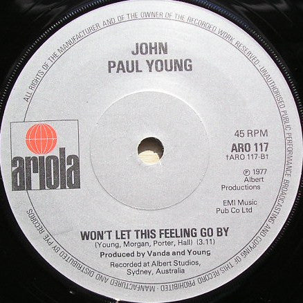 John Paul Young : Love Is In The Air (7", Single, Sol)