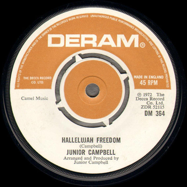 Junior Campbell : Hallelujah Freedom (7", Single)