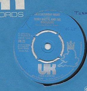 Terry Dactyl And The Dinosaurs Featuring John G. Lewis : On A Saturday Night (7", Single)