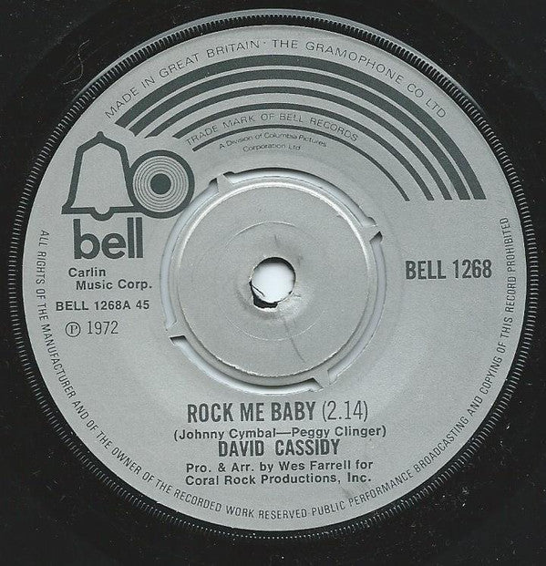 David Cassidy : Rock Me Baby (7", Single)