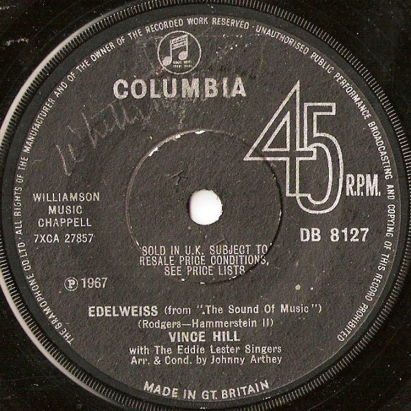 Vince Hill : Edelweiss (7", Single, Sol)
