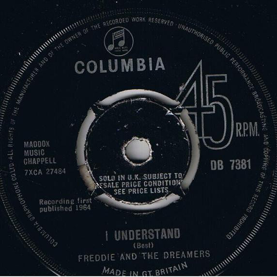 Freddie & The Dreamers : I Understand (7", Single, 4 P)