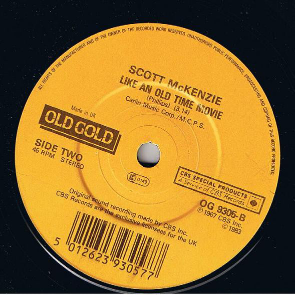 Scott McKenzie : San Francisco (Be Sure To Wear Flowers In Your Hair) (7", RE)