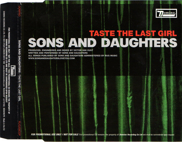 Sons And Daughters : Taste The Last Girl (CD, Single, Promo)