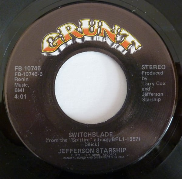 Jefferson Starship : With Your Love / Switchblade (7", Single)