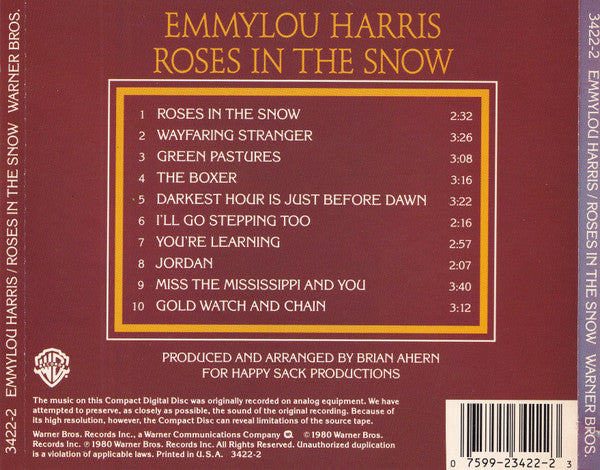 Emmylou Harris : Roses In The Snow (CD, Album, RE, RM)