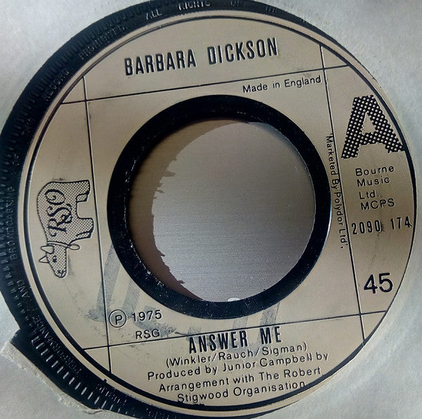 Barbara Dickson : Answer Me (7", Single, Lar)