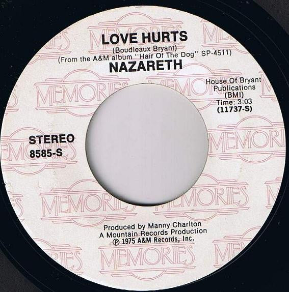 Nazareth (2) : Love Hurts  (7", Single, Ter)