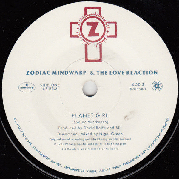Zodiac Mindwarp And The Love Reaction : Planet Girl (7", Single)