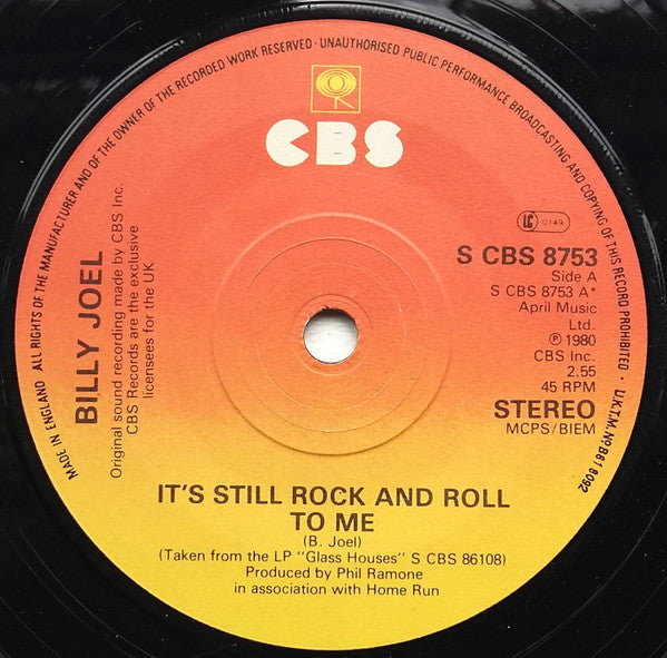 Billy Joel : It's Still Rock And Roll To Me (7", Single)