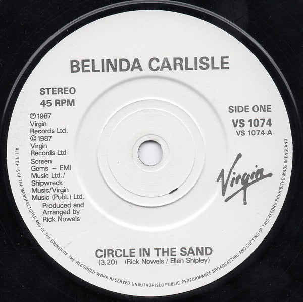 Belinda Carlisle : Circle In The Sand (7", Single, Pap)
