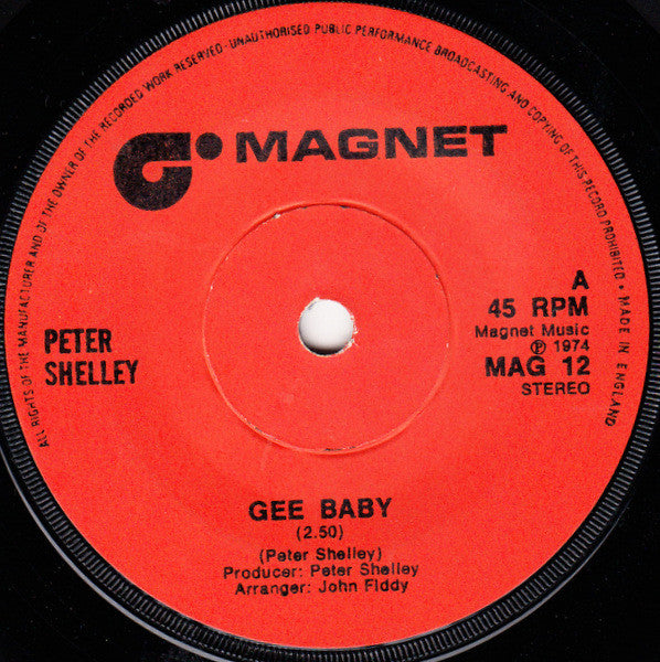 Peter Shelley : Gee Baby (7", Single, Sol)