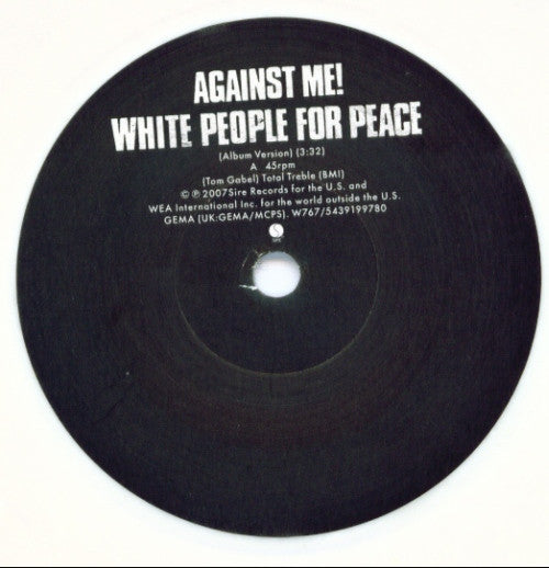 Against Me! : White People For Peace (7", Single, Whi)