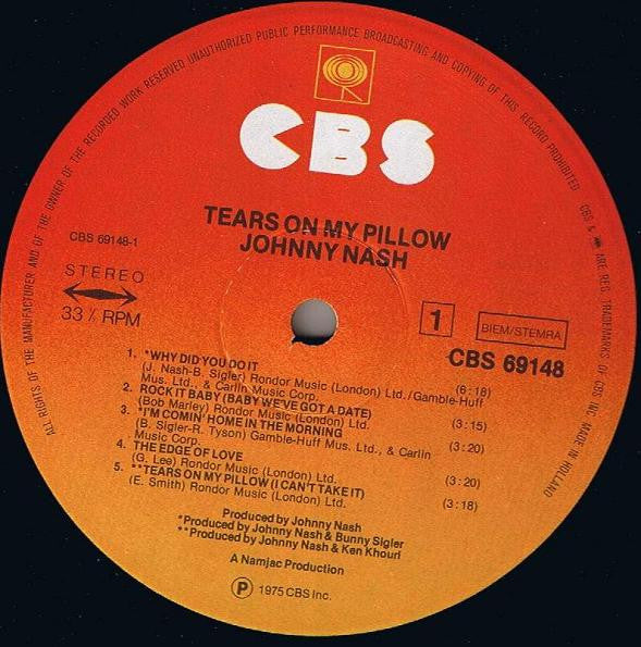 Johnny Nash : Tears On My Pillow (LP, Album)