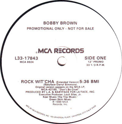 Bobby Brown : Rock Wit'Cha (Extended Version) (12", Promo)