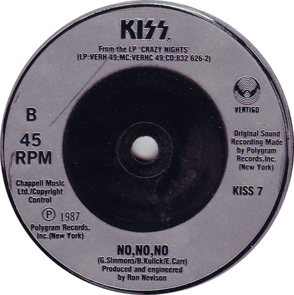 Kiss : Crazy Crazy Nights (7", Single, Sil)
