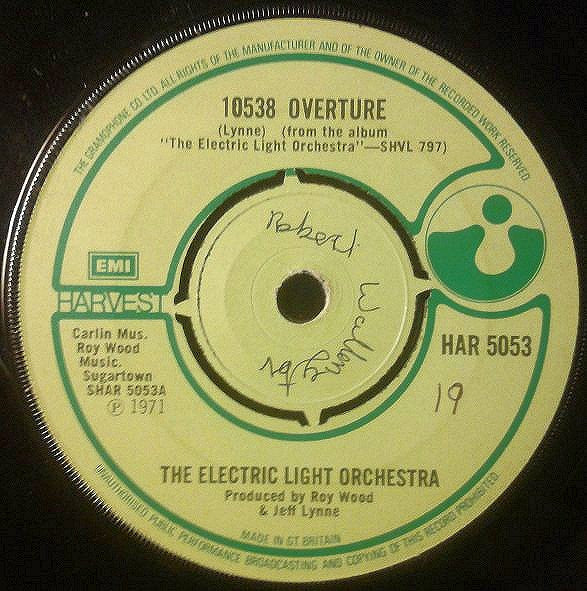 Electric Light Orchestra : 10538 Overture (7", Single, Pus)