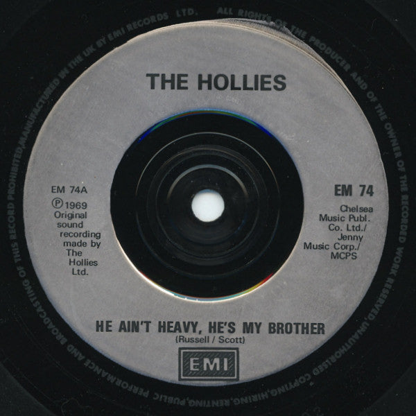 The Hollies : He Ain't Heavy, He's My Brother (7", Single, RE, Sil)