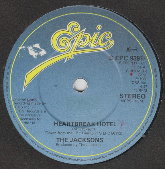 The Jacksons : Heartbreak Hotel (7", Single)