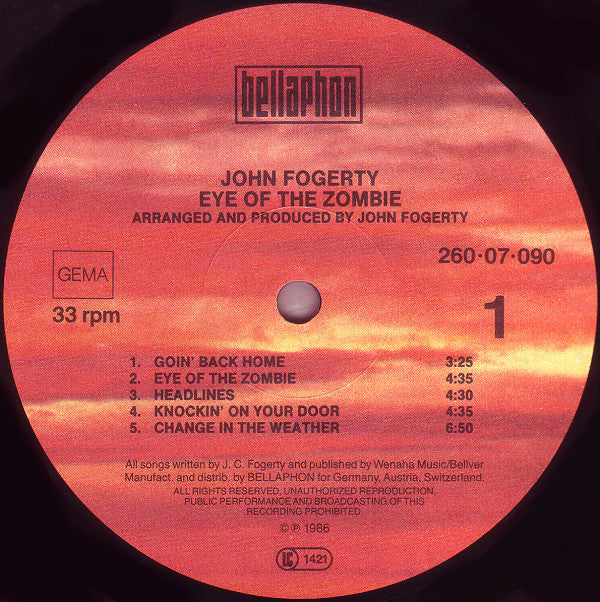 John Fogerty : Eye Of The Zombie (LP, Album)