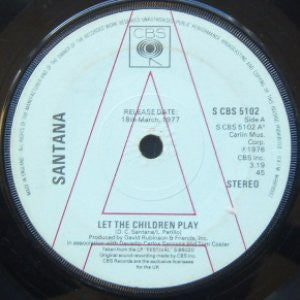Santana : Let The Children Play (7", Single, Promo)
