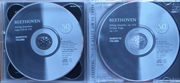 Beethoven* - Quartetto Italiano : The Late String Quartets (3xCD, Comp, RE, RM)