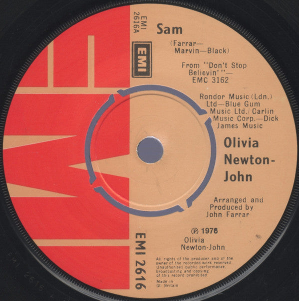 Olivia Newton-John : Sam (7", Single, Com)