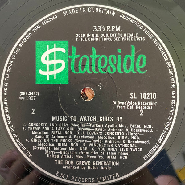The Bob Crewe Generation : Music To Watch Girls By (LP, Album, Mono)