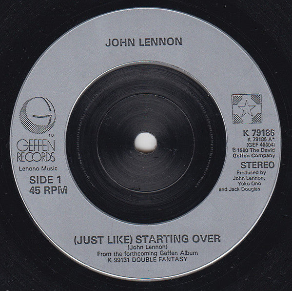 John Lennon : (Just Like) Starting Over (7", Single, Sil)
