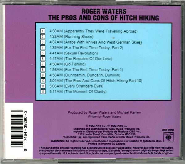 Roger Waters : The Pros And Cons Of Hitch Hiking (CD, Album, RP)