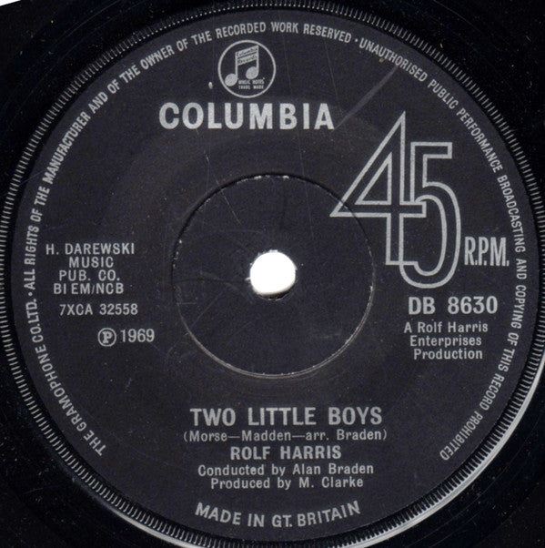 Rolf Harris : Two Little Boys (7", Single, Sol)