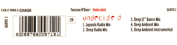 Youssou N'Dour : Undecided (CD, Single)