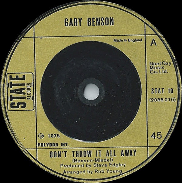 Gary Benson : Don't Throw It All Away (7", Single)