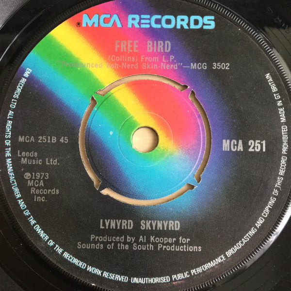 Lynyrd Skynyrd : Sweet Home Alabama / Double Trouble / Free Bird (7", Maxi, Kno)