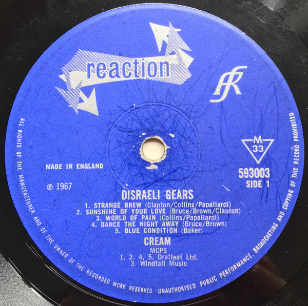 Cream (2) : Disraeli Gears (LP, Album, Mono)