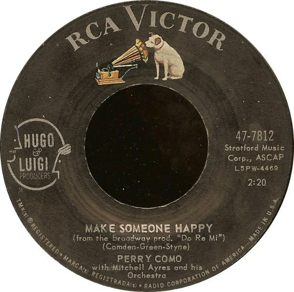Perry Como : Make Someone Happy / Gone Is My Love (7", Single)