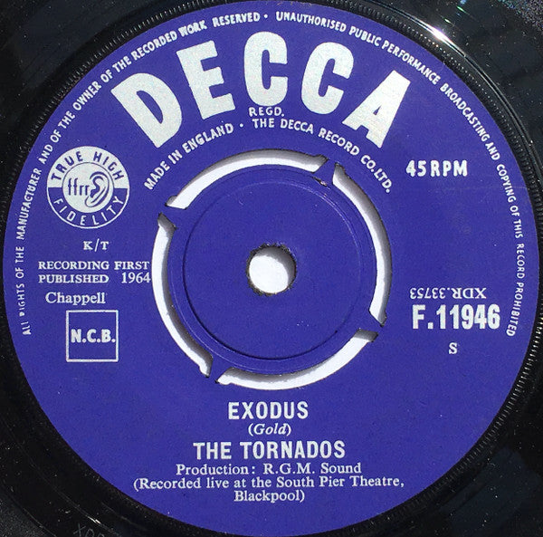 The Tornados : Exodus (7", Single)