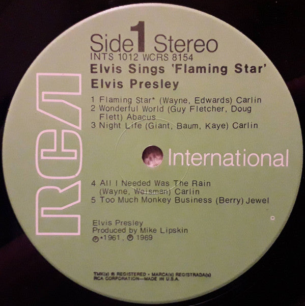 Elvis Presley : Elvis Sings Flaming Star (LP, Comp, Mono)
