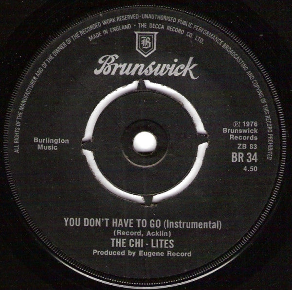 The Chi-Lites : You Don't Have To Go (7", Single)