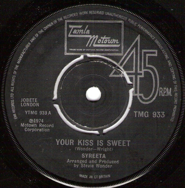 Syreeta : Your Kiss Is Sweet (7", Single)