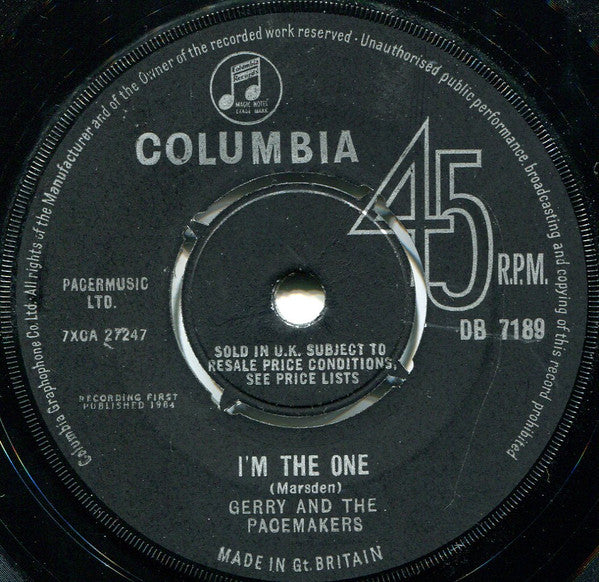 Gerry & The Pacemakers : I'm The One (7", Single)