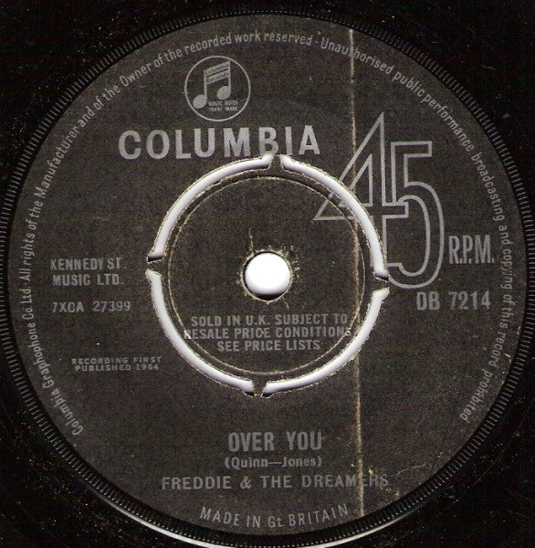 Freddie & The Dreamers : Over You (7", Single)