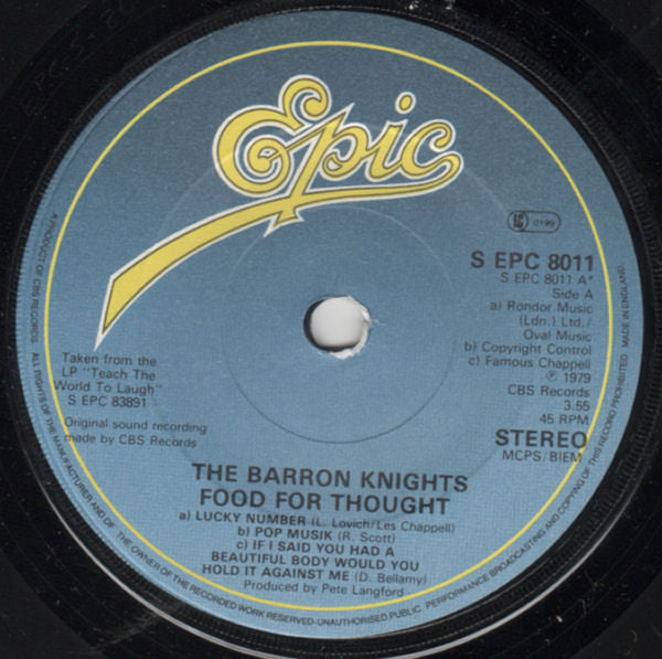The Barron Knights : Food For Thought (7")