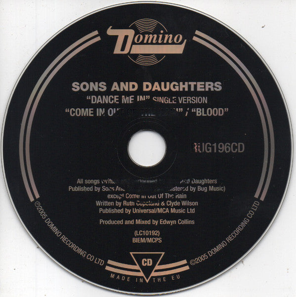 Sons And Daughters : Dance Me In (CD, Single, Enh)