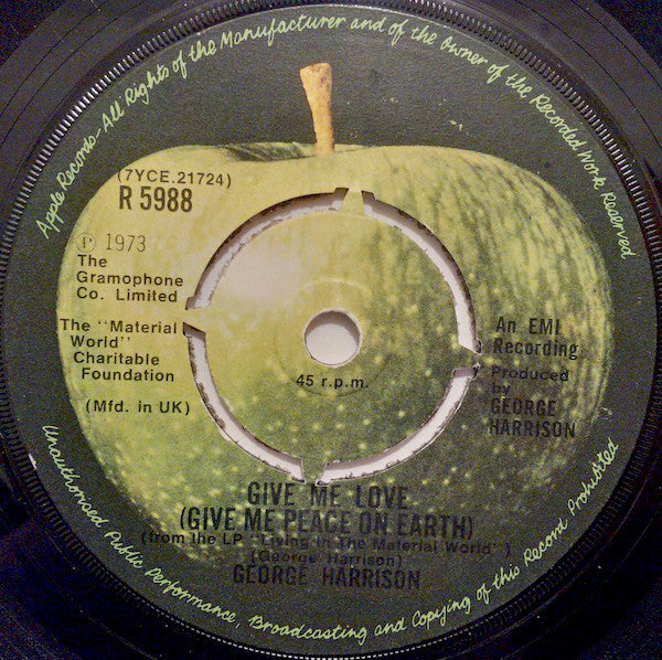 George Harrison : Give Me Love (Give Me Peace On Earth)  (7", Single, 4 P)